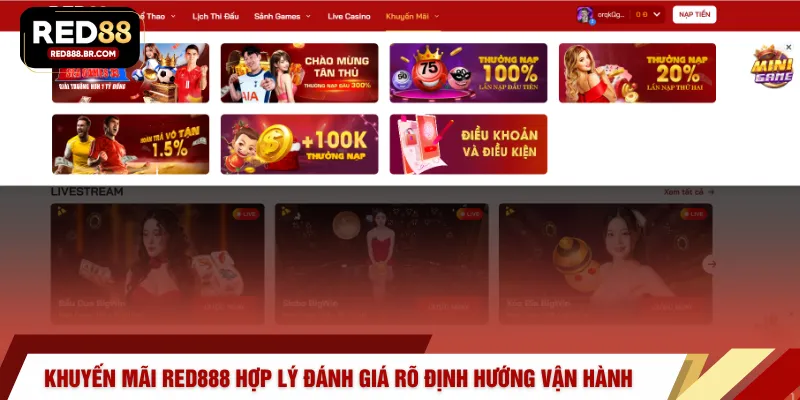 Khuyến mãi RED888 hợp lý giúp đánh giá rõ định hướng vận hành