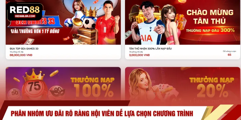 Phân nhóm ưu đãi rõ ràng giúp hội viên dễ lựa chọn chương trình